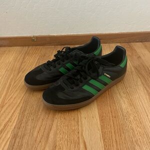Adidas Samba Black and Green Sneakers